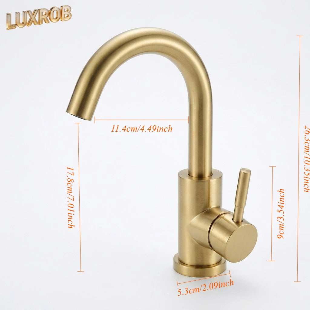 Arrival Light Luxury Gold Bathroom Basin Faucet Modern