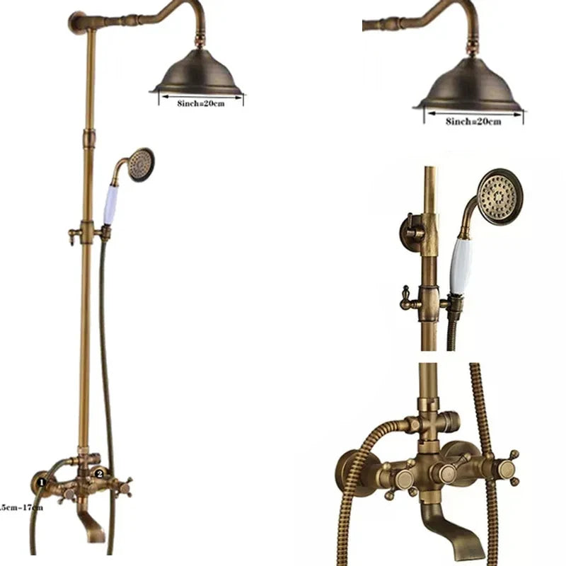 Antique Wall Hanging Shower Faucet Handle Hand Shower