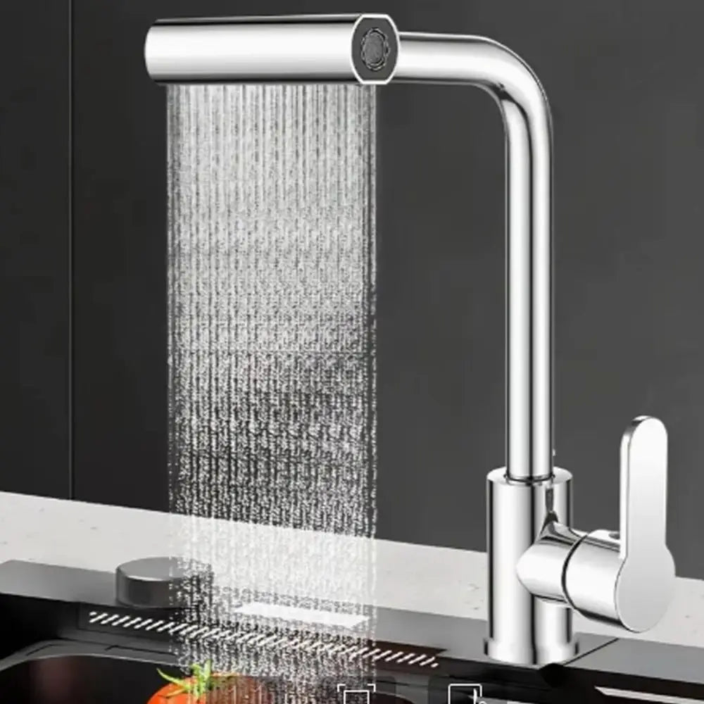 Rotation Function Stainless Steel Faucet Handle Modes Waterfall