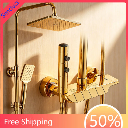Gold Piano Bathroom Shower System Quality Aluminum Bathroom