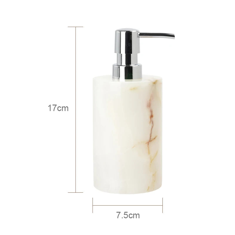 White Onyx Natural Marble Bathroom Elegant Soap Dispenser