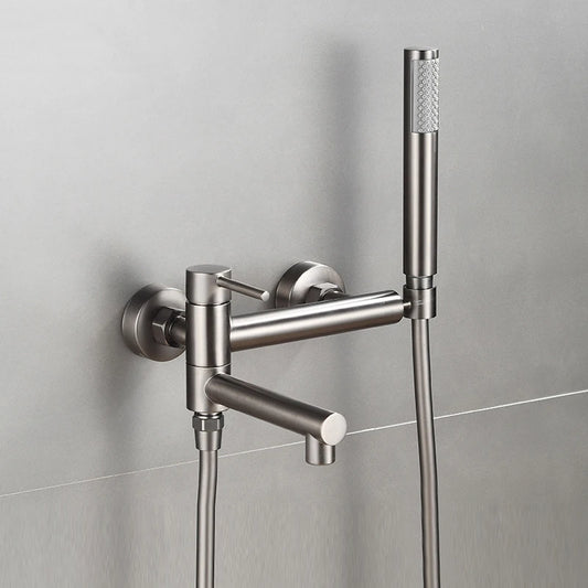 Bathtub Shower Faucet Brass Handle Waterfall Spout Wall