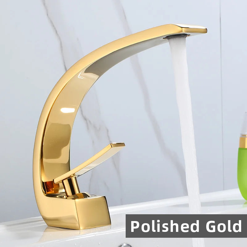 Basin Faucet Modern Bathroom Mixer Tap Black/Gold Wash