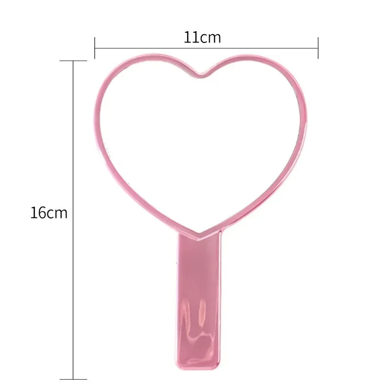 Eyelash Extensions Handheld Mirror Heart Shape Vanity Mirror