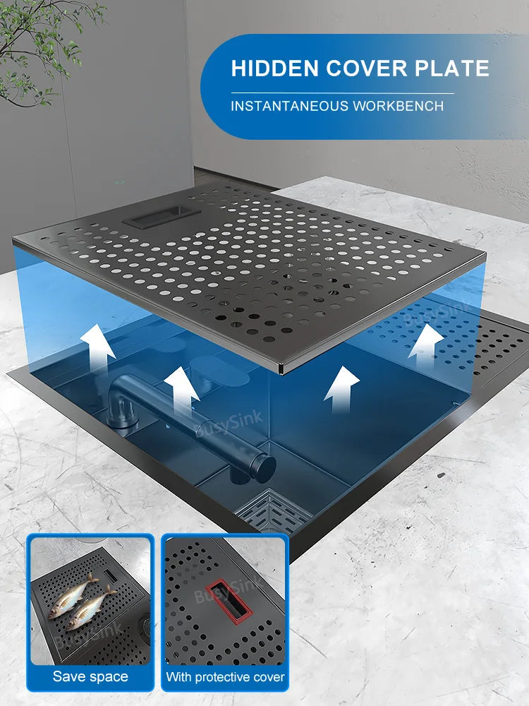 Hidden Sink Stainless Steel Sinks Bar Small Slot