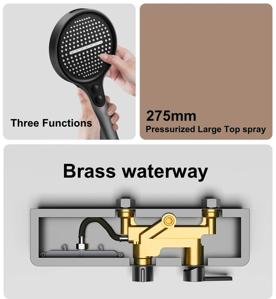 Brushed Gold Bathroom Shower Quality Brass Cold Bathroom