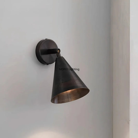 Nordic Full Copper Retro Wall Lamp Master Bedroom