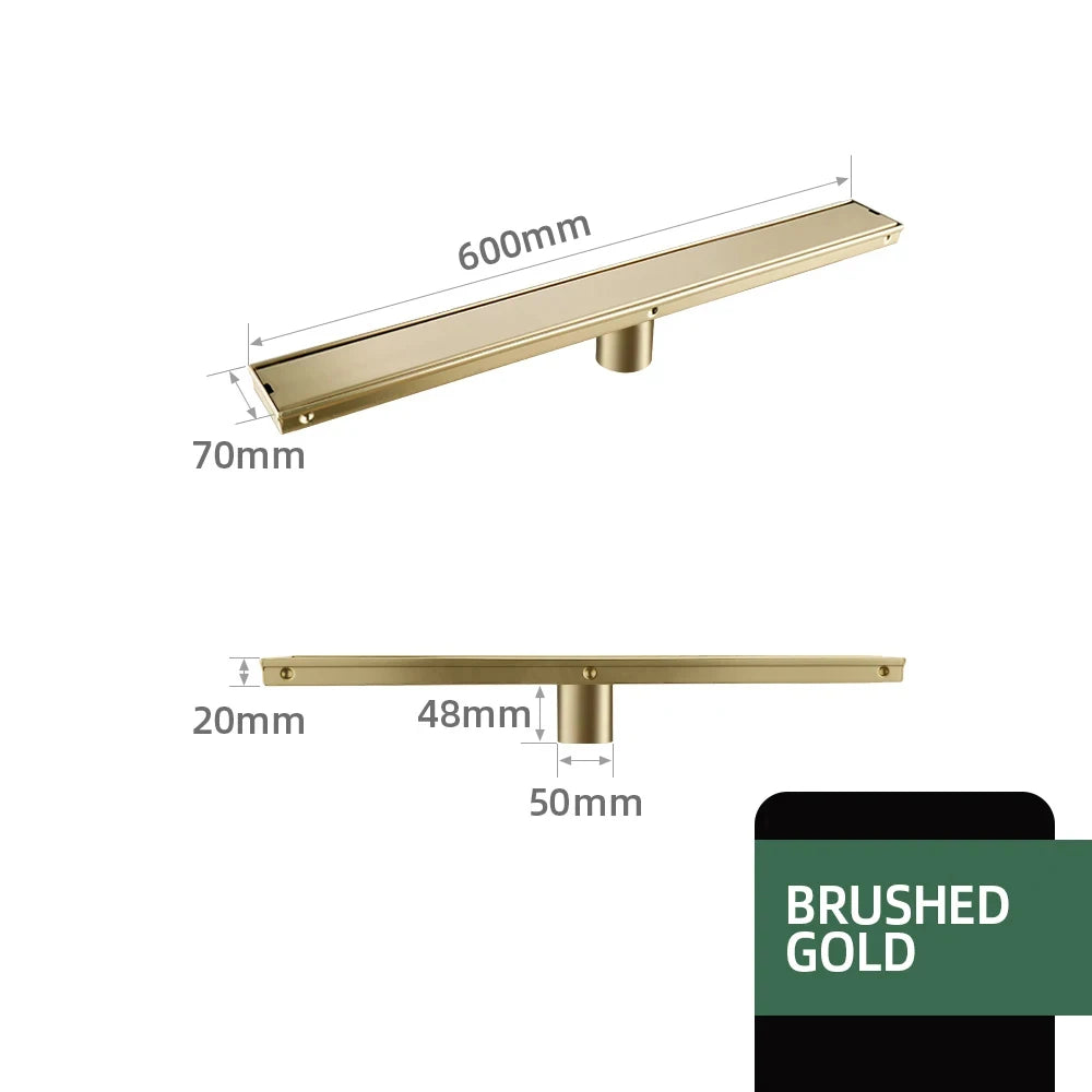 Bathroom Floor Drain Invisible Brushed Gold Shower Drain
