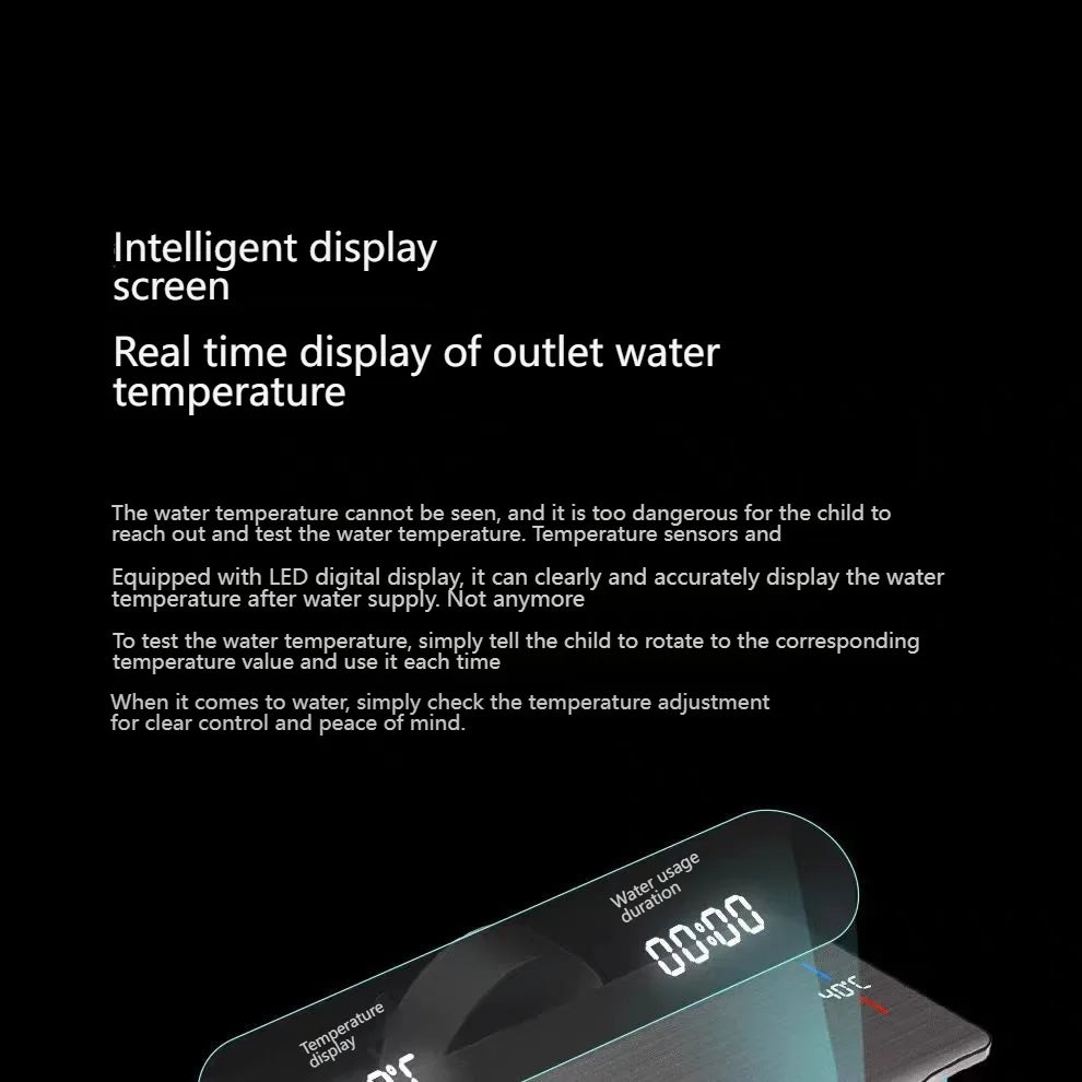 Digital Display Shower Bathroom Rainfall Piano Button Showers