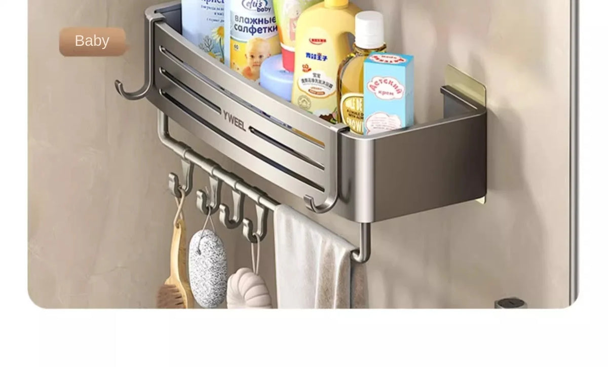 Aluminum Bathroom Shelves Wall Towel Rack Mounted Shower