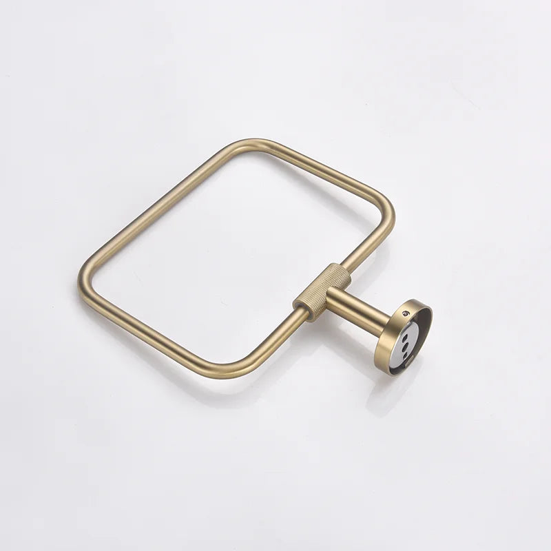 Bathroom Hardware Brushed Gold Knurled Brass Kit Towel