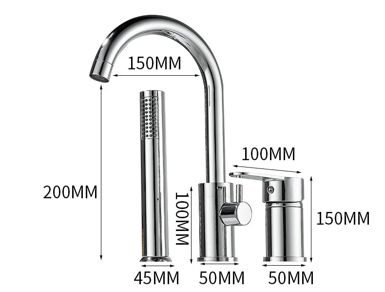 Bathroom Bathtub Shower Faucet Swivel Tub Spout Handhold
