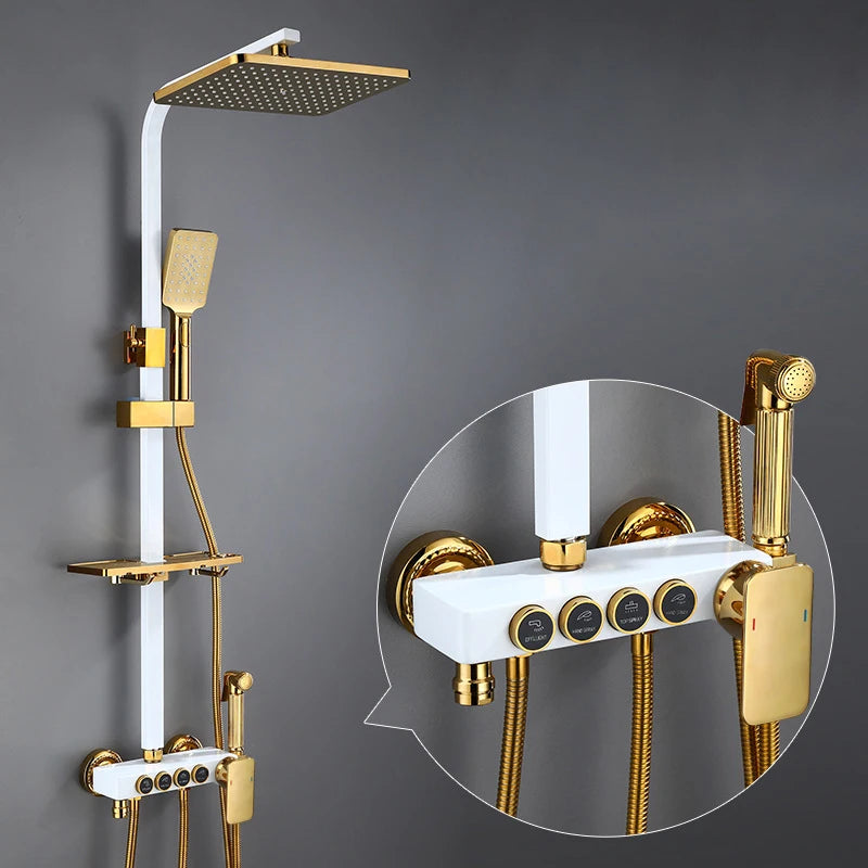 Piano Digital Display Thermostatic Bathroom Shower Cold Brass