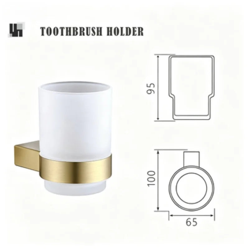 Brushed Gold Bathroom Toilet Brush Holder Toilet Paper