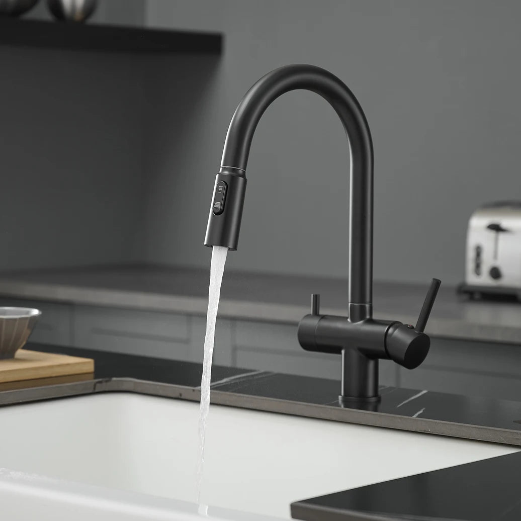 Brushed Nickel Pull Out Filter Faucets Quality Brass
