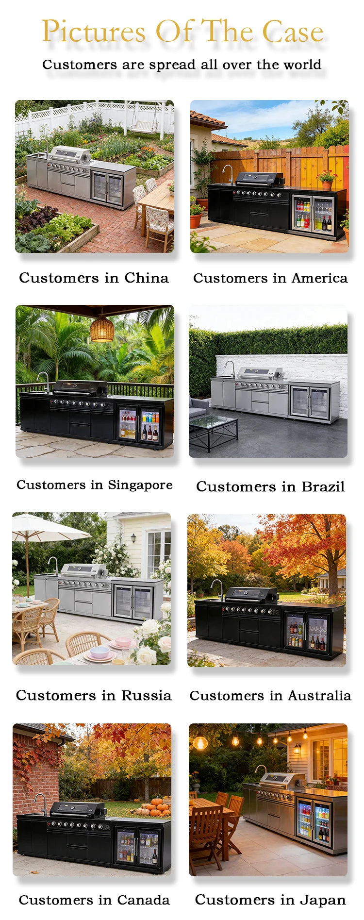 Sturdy 304 Stainless Steel Outdoor Cabinet Grill Cooktop