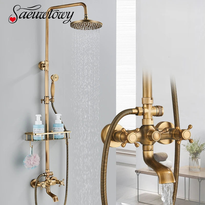 Antique Wall Hanging Shower Faucet Handle Hand Shower