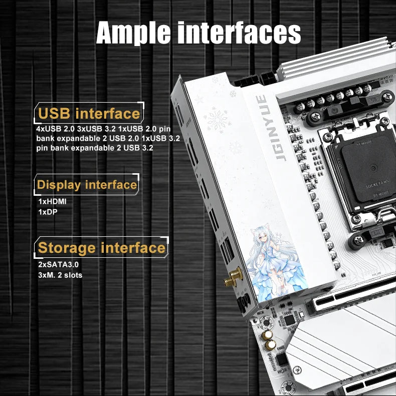 Jingyue B650e Snow Dream Gaming Motherboard Amd Am5
