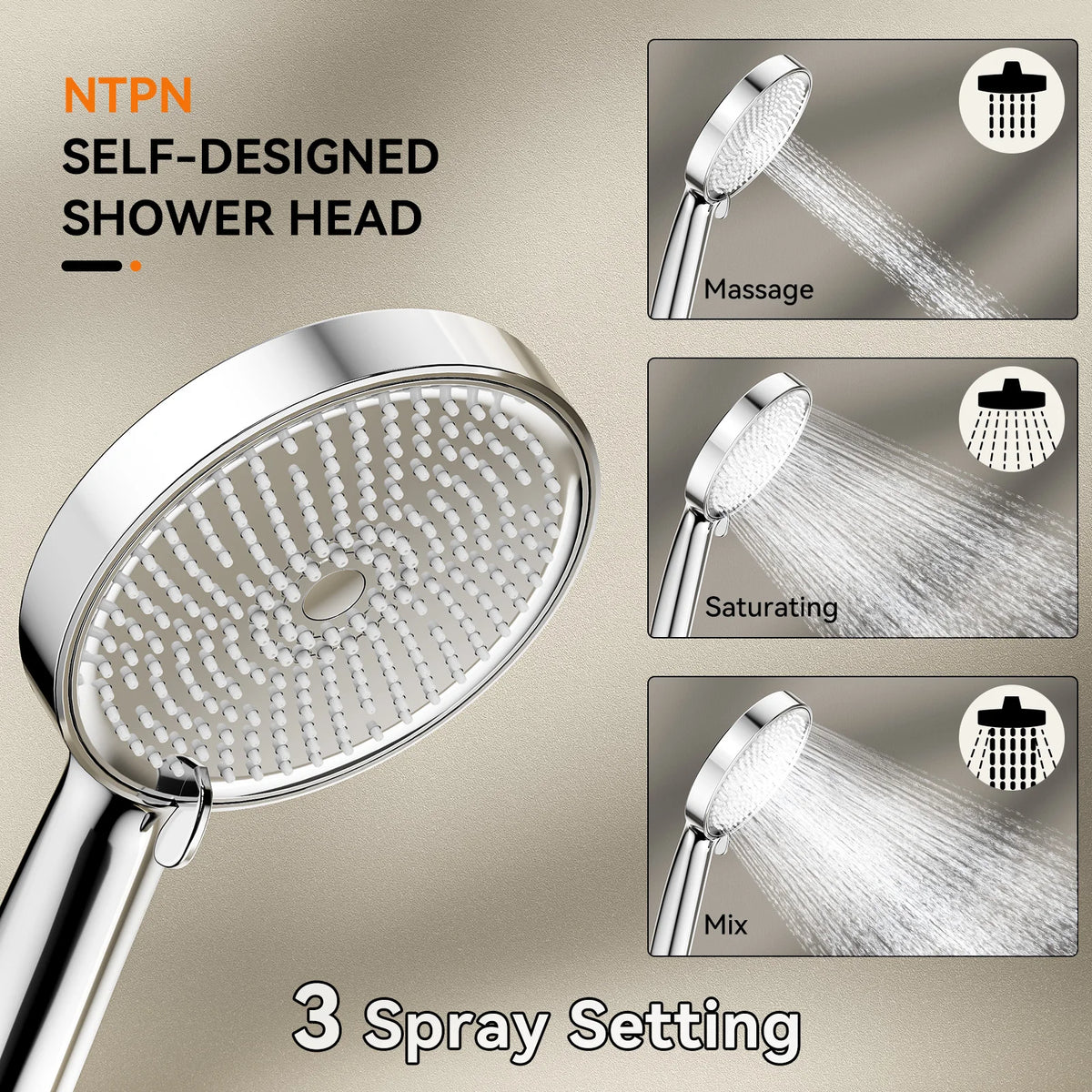 Tandem Shower Head Couples Dual Shower Head Handheld