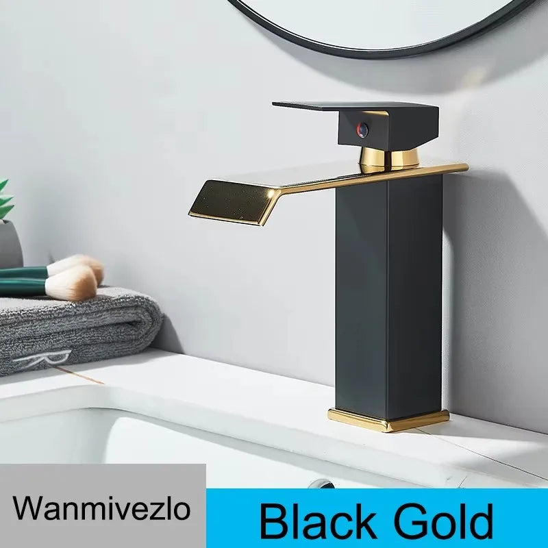 Retail Waterfall Bathroom Basin Faucet Chrome Deck Mount
