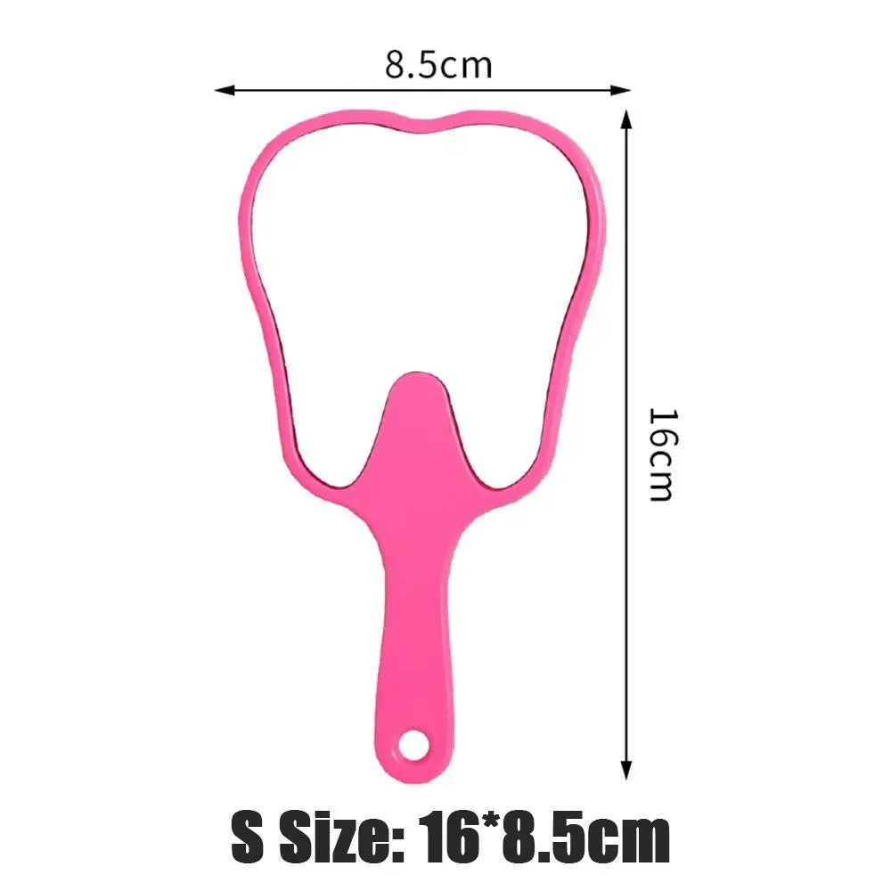 1pc Tooth Shaped Handheld Mirror Cute Makeup Mirror