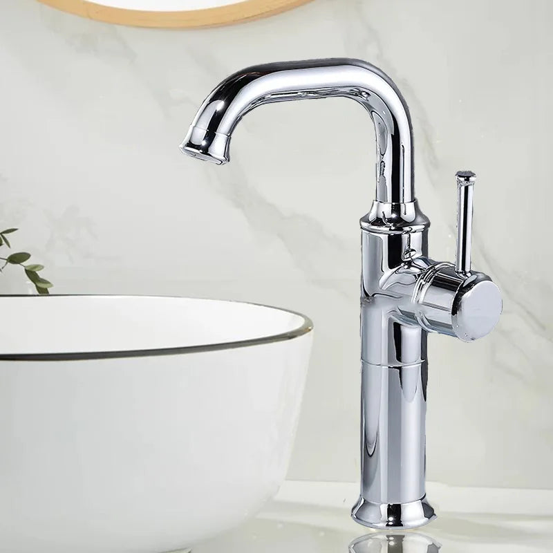 French Vintage Faucet Basin Sink Silver Cold Water