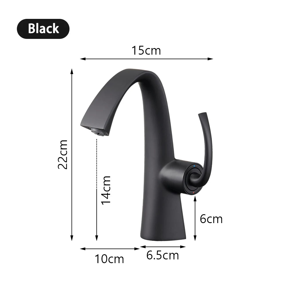 Modern Design Bathroom Sink Faucet Lever Hole Cold