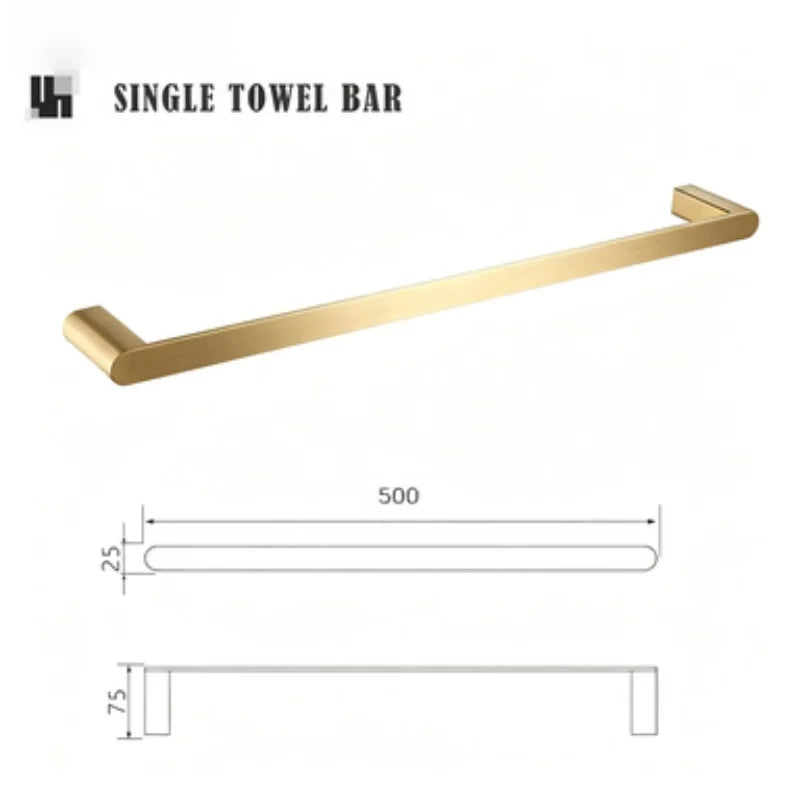 Brushed Gold Bathroom Toilet Brush Holder Toilet Paper