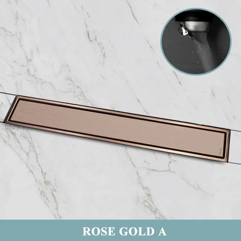 304 Stainless Steel Bathroom Drain Brushed Rose Gold