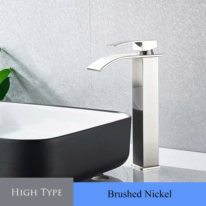 Retail Waterfall Bathroom Basin Faucet Chrome Deck Mount
