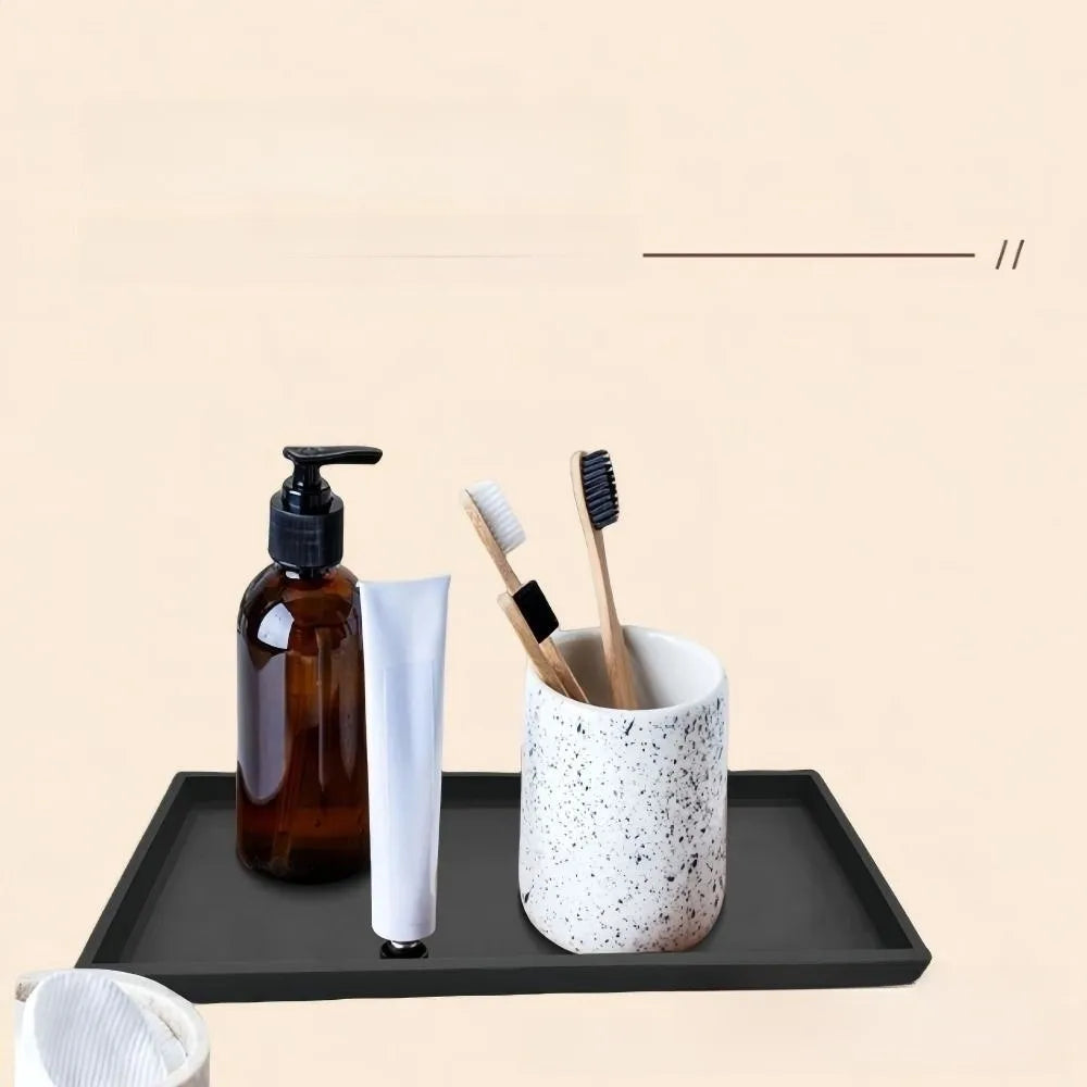 Thickened Bathroom Counter Tray Rectangular Lightweight Silicone