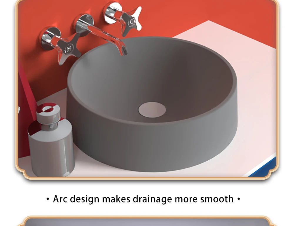Circular Concrete Sink Silicone Mold Bathroom Square Sink