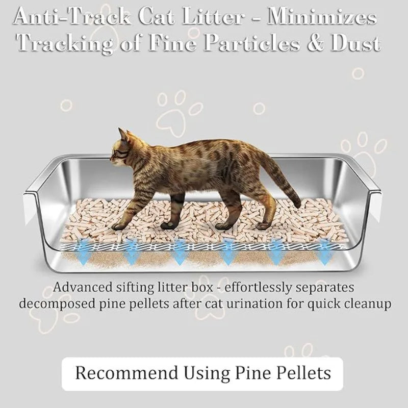Stainless Steel Filter Cat Litter Basin Large Detachable