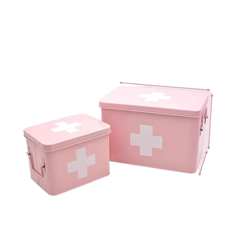 Pink Aesthetic Storage Organizer Box Multi-Layer Compartments