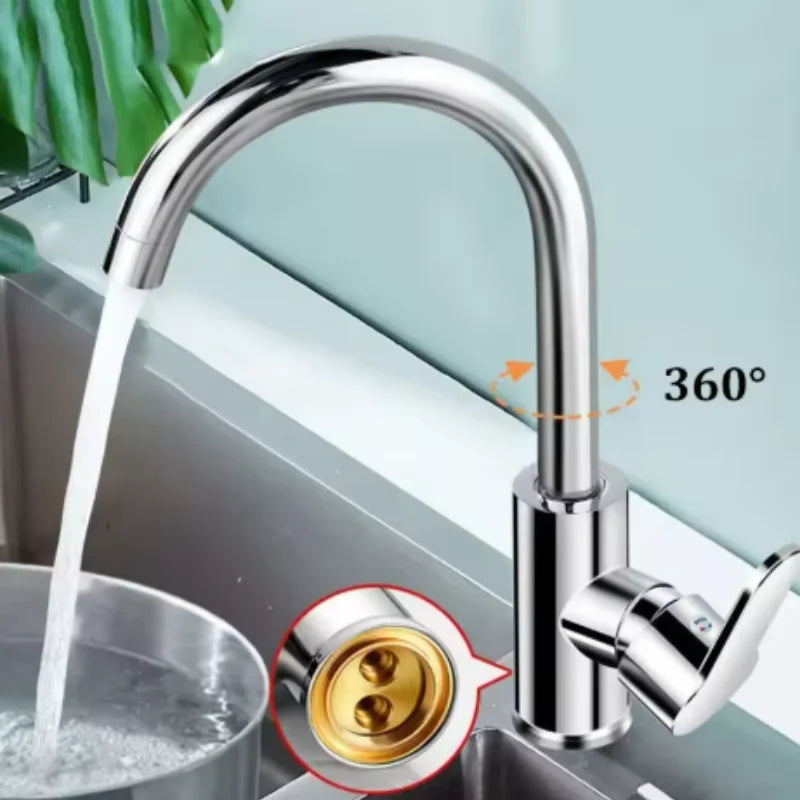 360 Rotatable & Cold Sink Faucet Large Bend