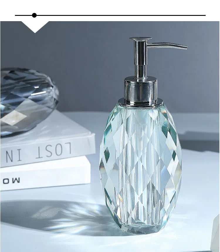 Light Luxury Crystal Bathroom Crystal Transparent Soap Dispenser