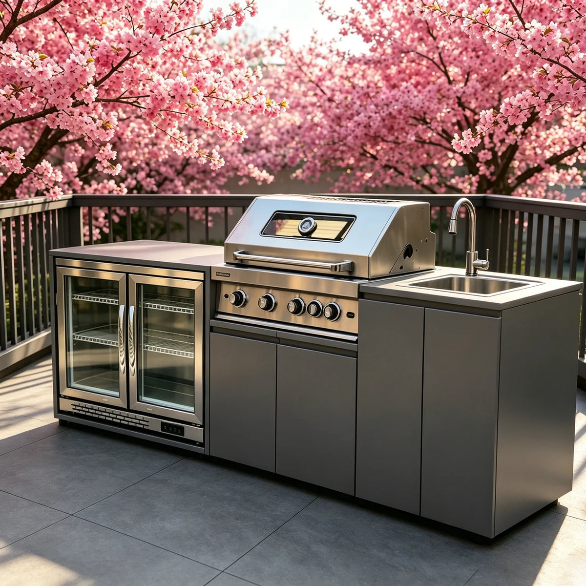 Sturdy 304 Stainless Steel Outdoor Cabinet Grill Cooktop
