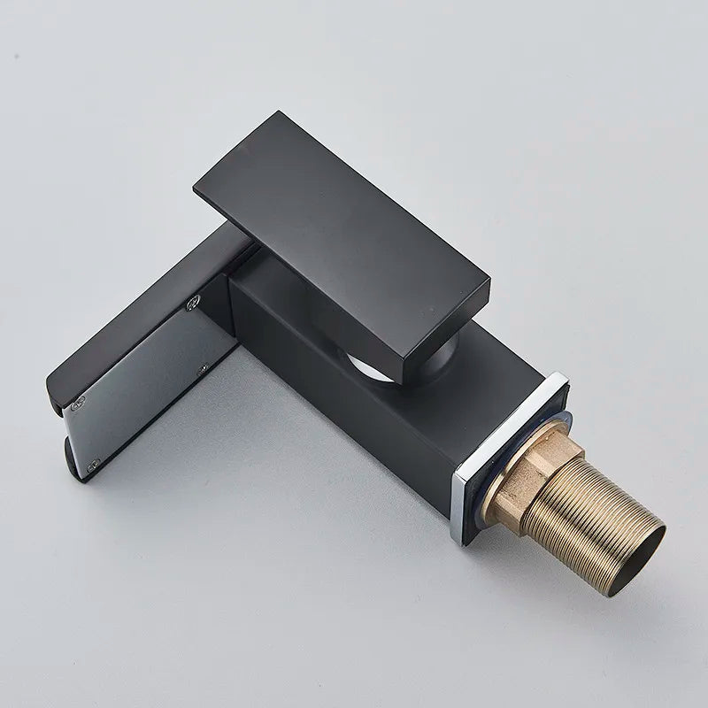 Rozin Led Bathroom Basin Faucet Black Waterfall Sink