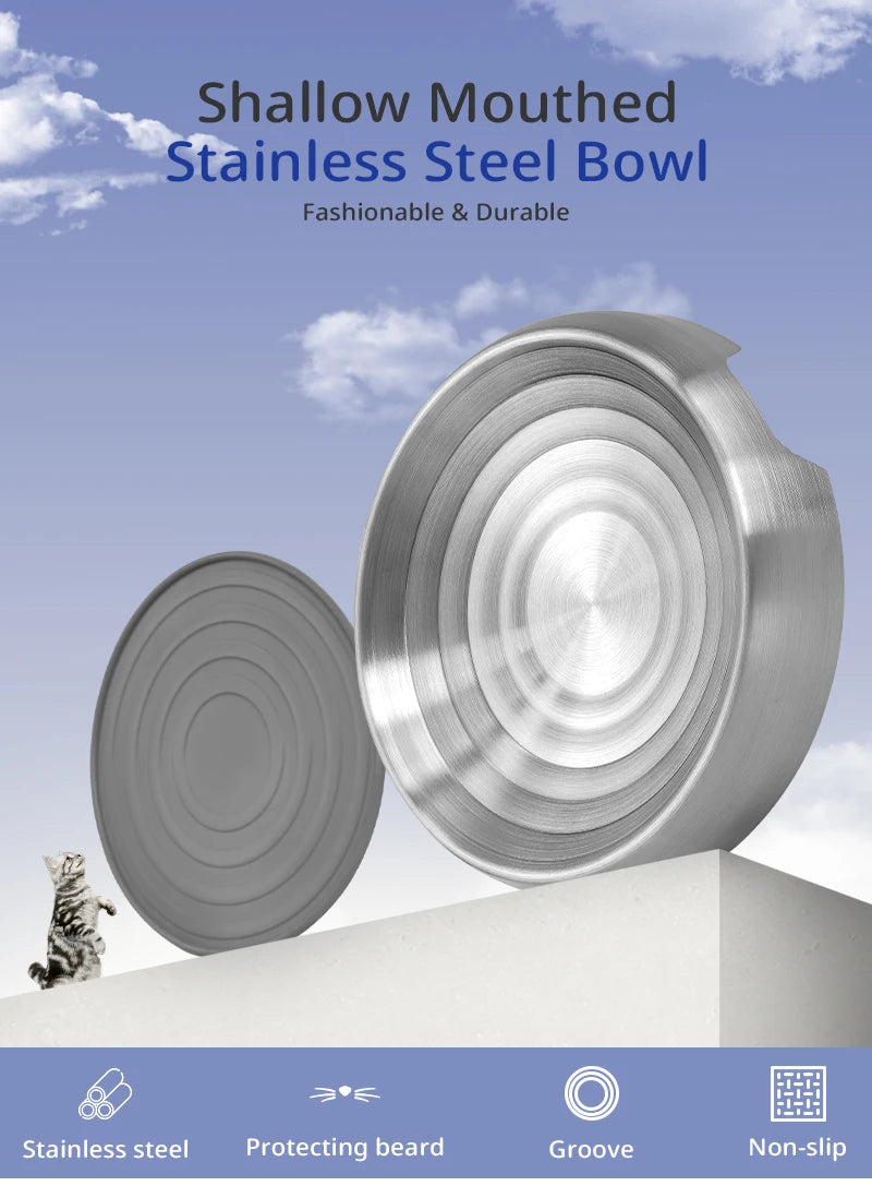 304 Stainless Steel Cat Dog Pet Bowl Non