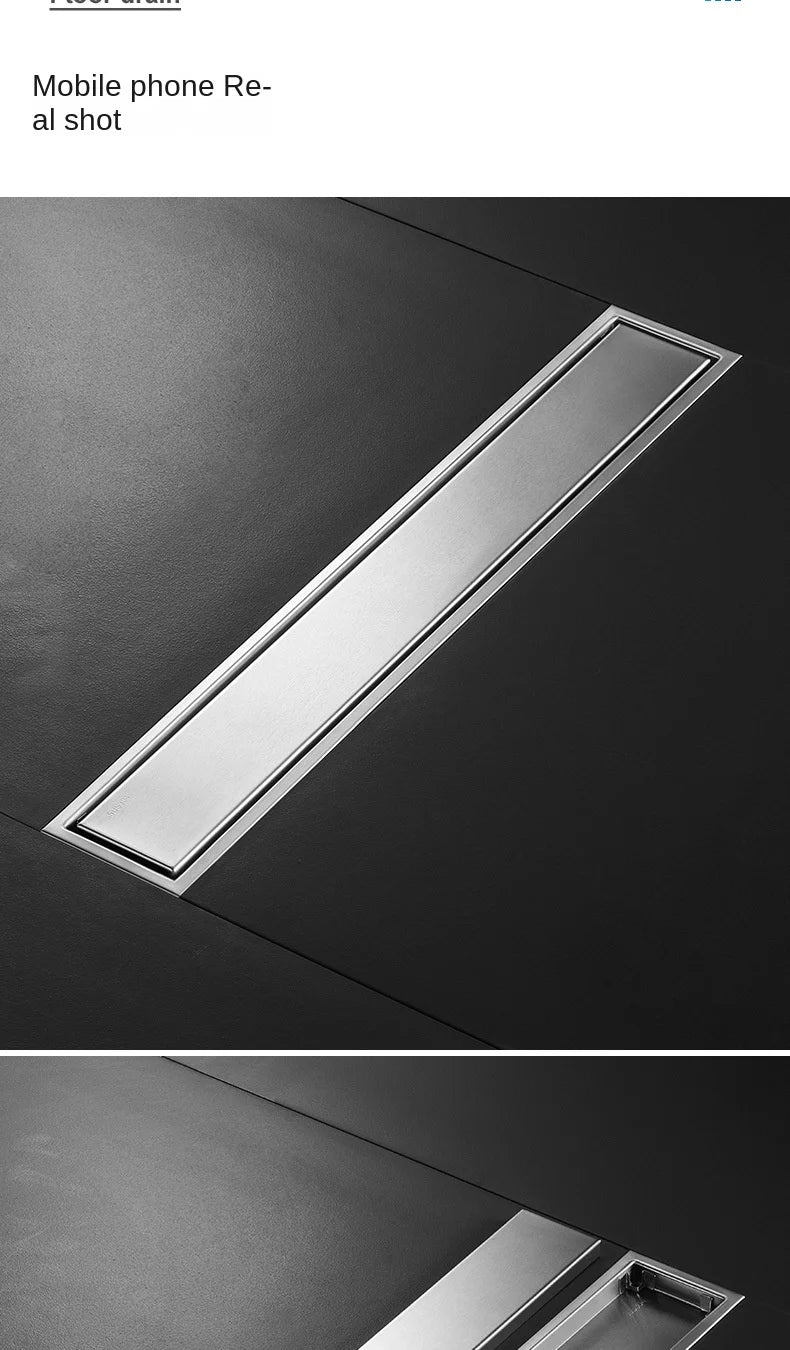 Invisible Tile Floor Drain Brshed Gold Black 304