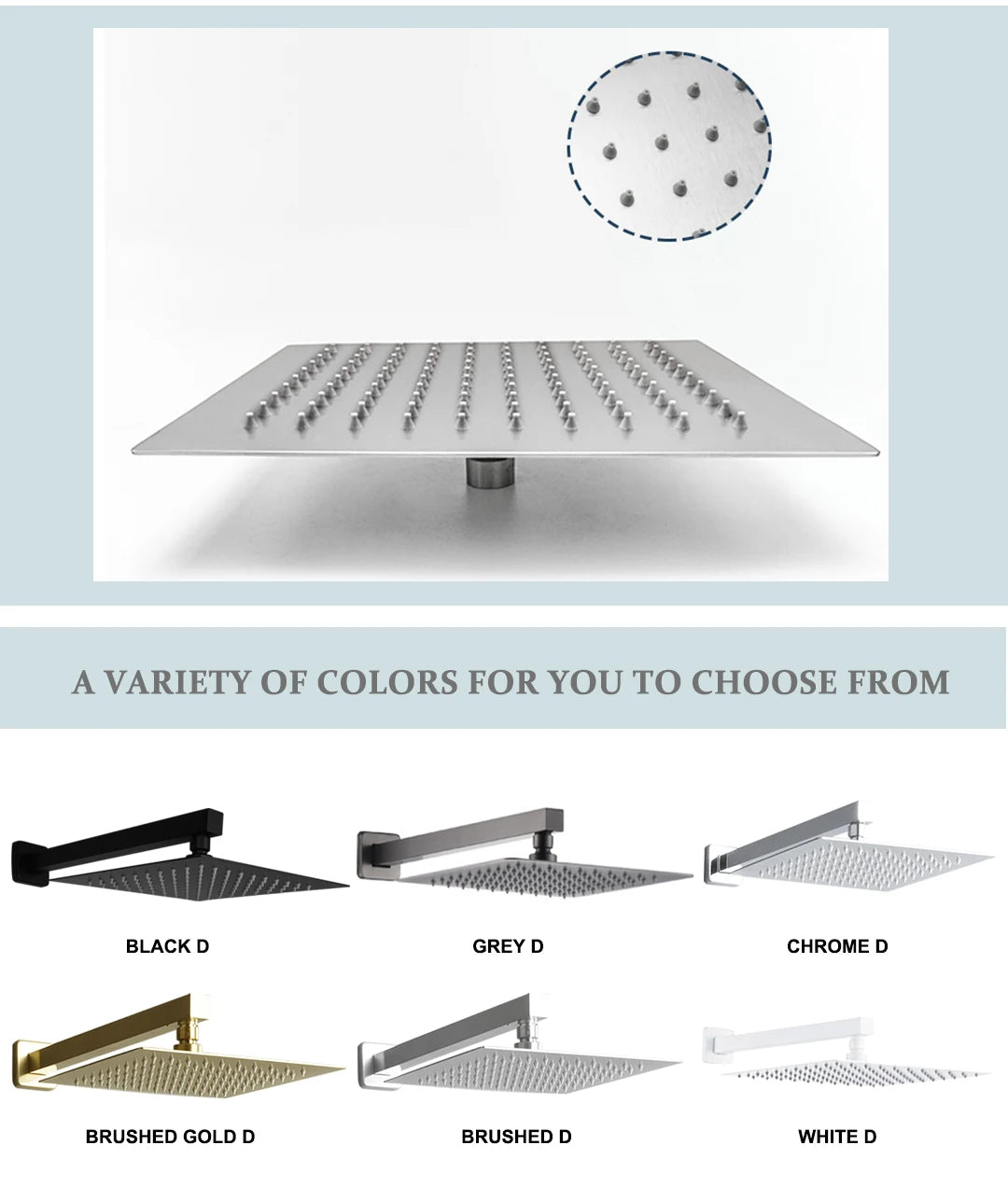 White Black Gold High Quality 8/10 Inch Stainless