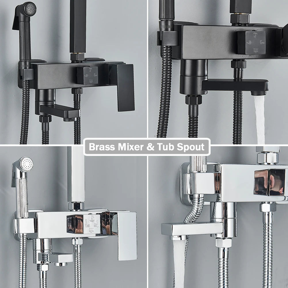 Rozin Rainfall Bathroom Shower Faucet Bidet Mixer Tap