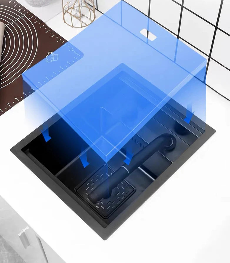 Nano Hidden Bar Sink Black Folding Faucet Mini