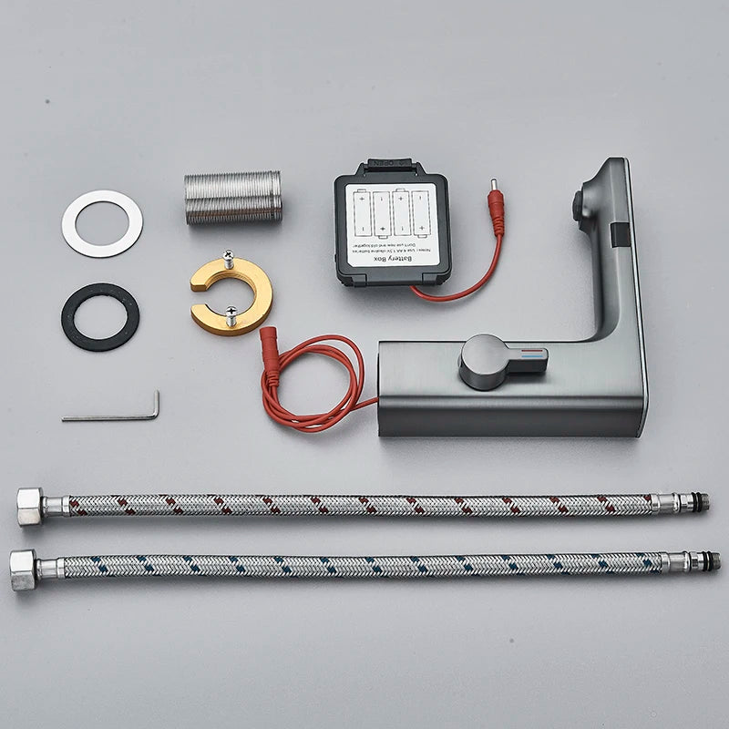 Luxury Silver Gray Smart Lcd Daul Sensor Bathroom