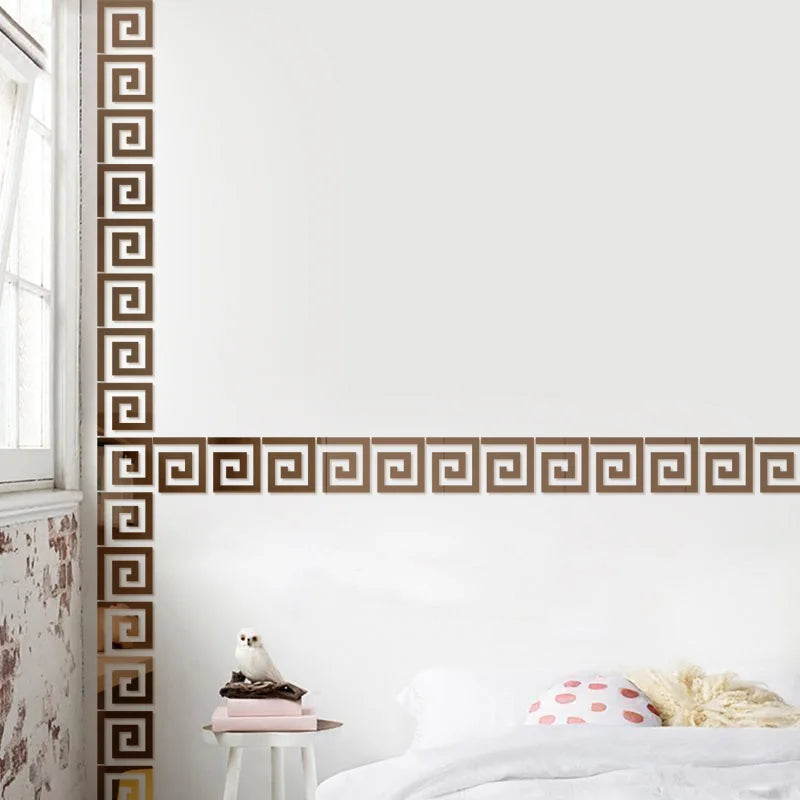 5/10cm Acrylic Wall Mirror Sticker Adhesive Living Room