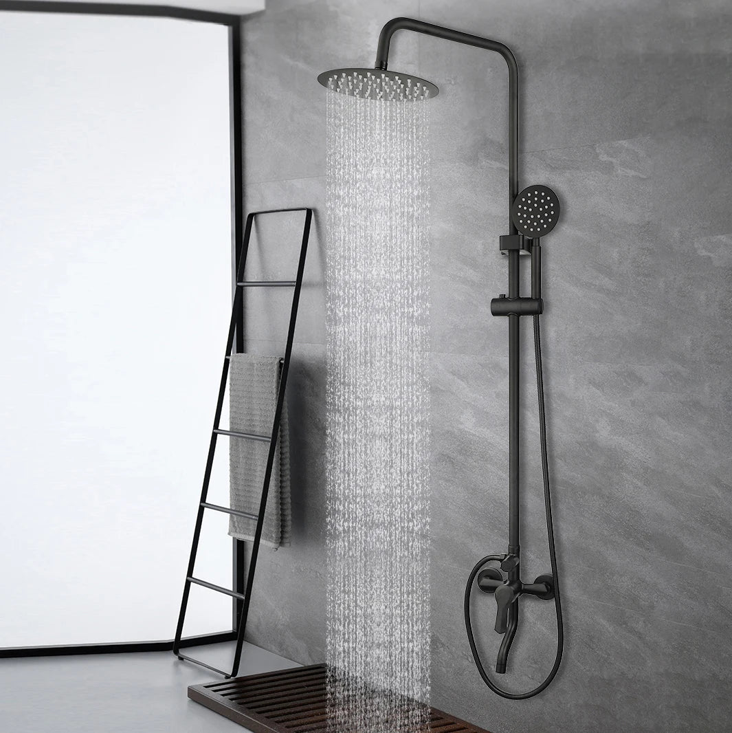 Kemaidi Matte Black Shower Wall Mounted Rainfall Shower
