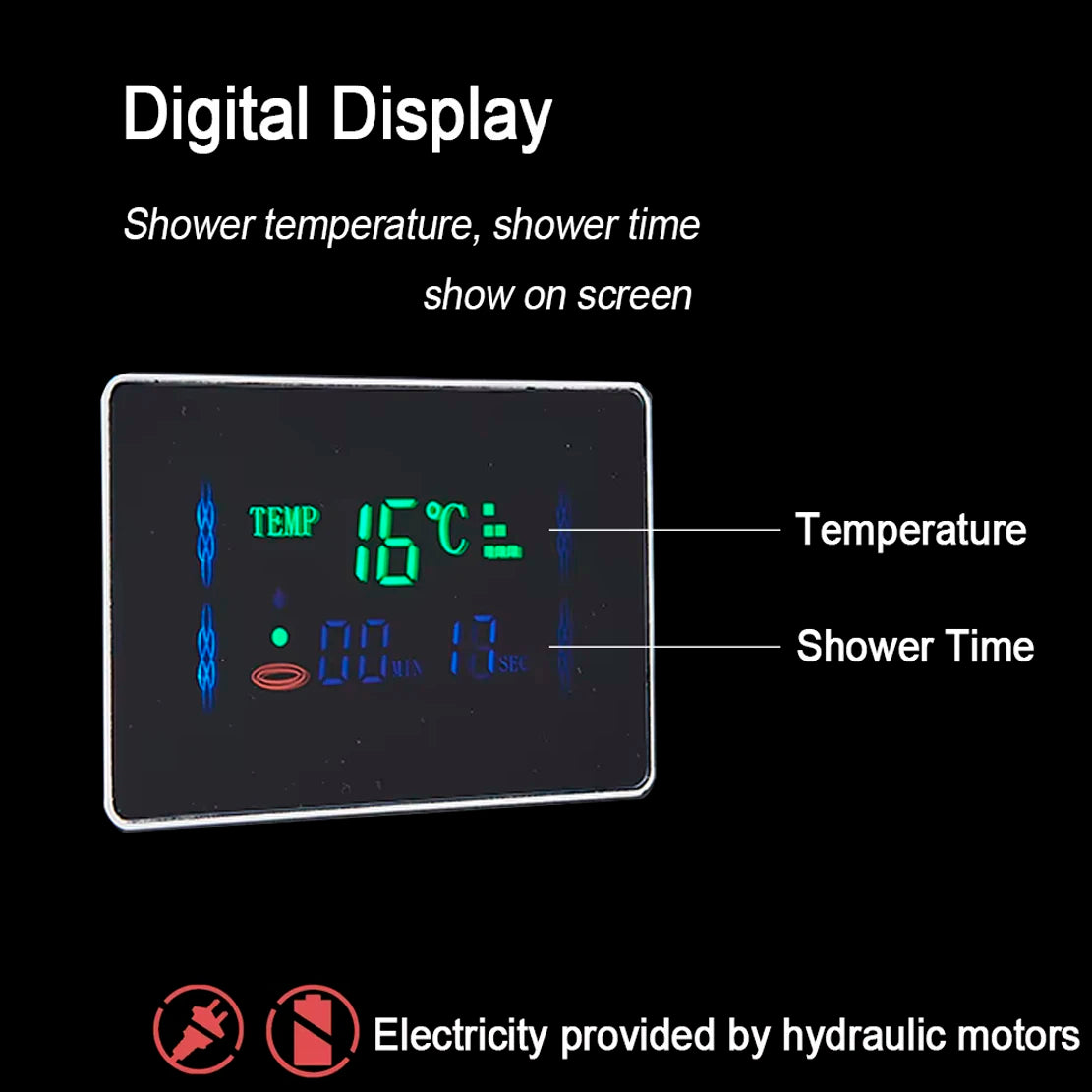 Led Shower Panel Faucet Rainfall Headshower Spa Massage