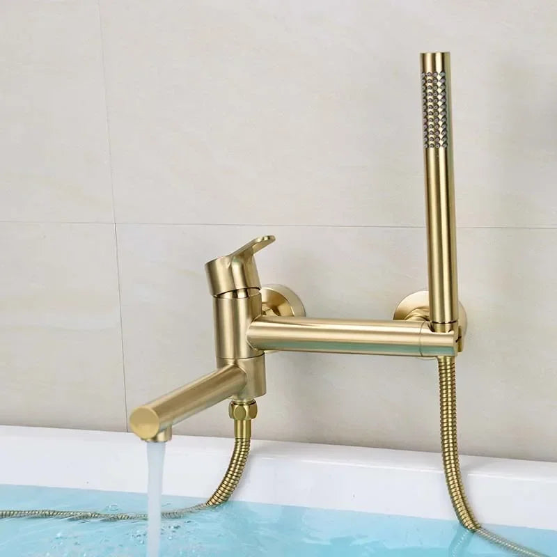 Bathtub Shower Wall Mounted Brushed Gold Rotatable Bidet
