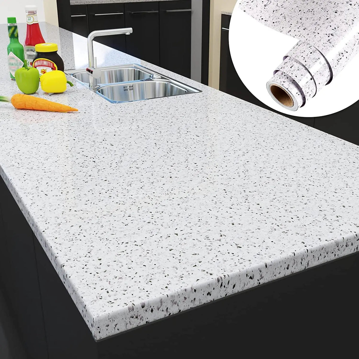 Renovation Marble Gravel Wallpapers Self-Adhesive Vinyl Bathroom