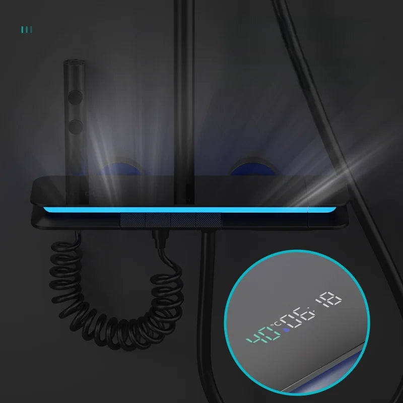 Bathroom Smart Shower System Temperature Digital Display Led